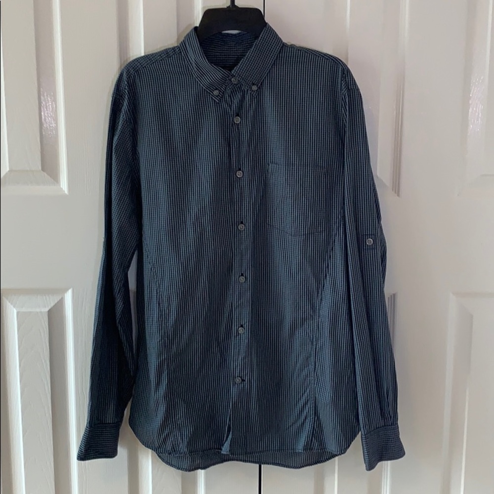 John Varvatos button down. Gray/black pattern